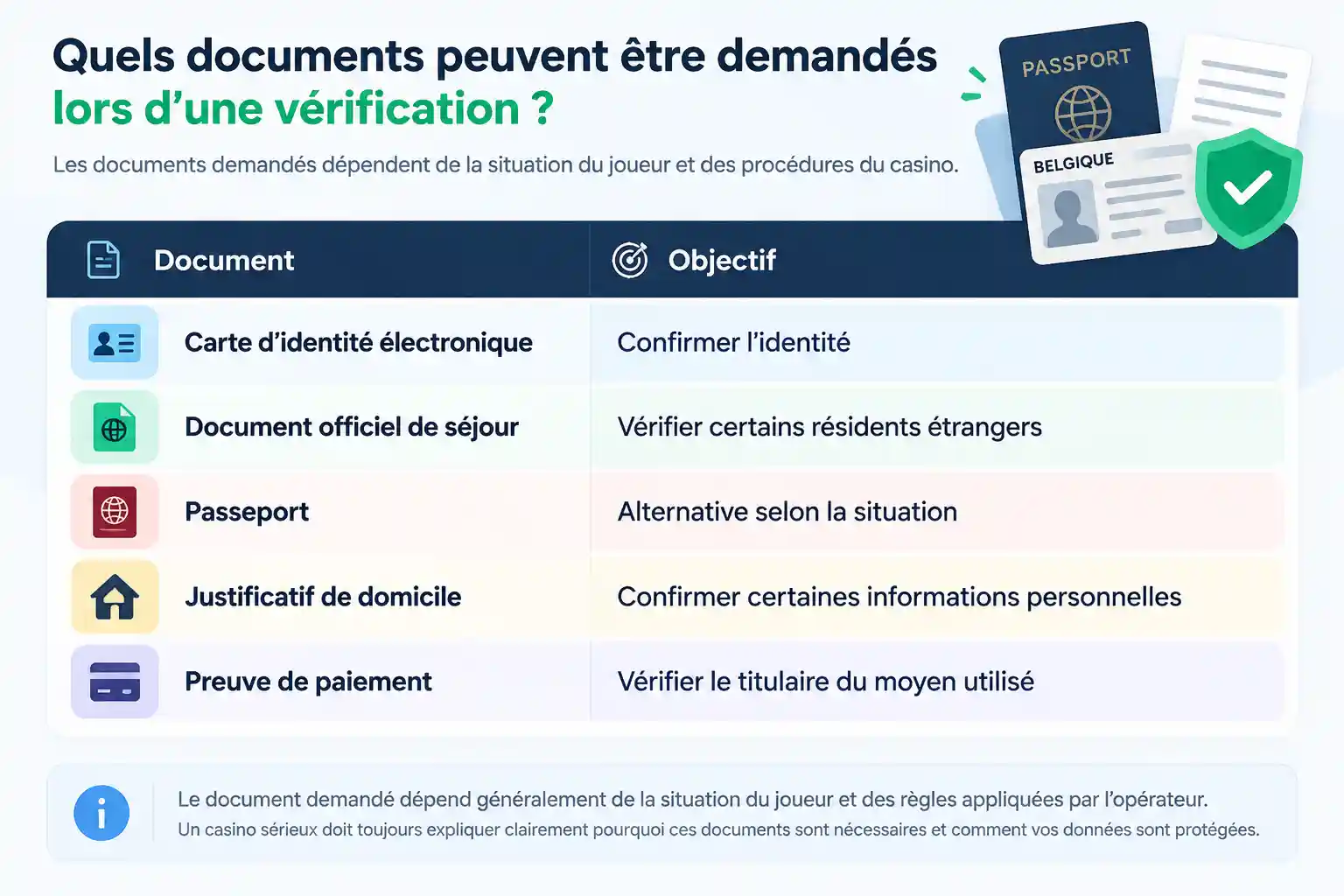 Quels documents peuvent être demandés lors d’une vérification ?